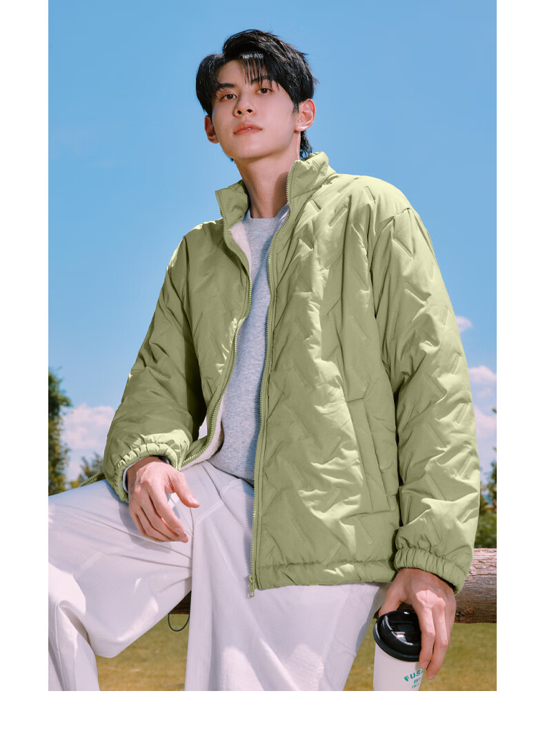 Baleno Men's Winter 2025 New Thickened Fleece Lined Short Cotton Padded Jacket Outdoor Windproof Stand Collar Coat 7
