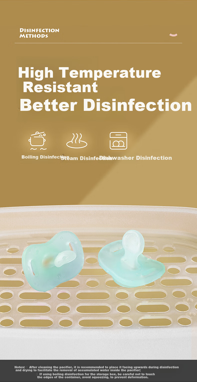 Xiaoyaxiang Pacifier, Silicone Ultra-Soft, for Newborns 6 Months And Above, Sleep Aid, Anti-Colic (Flat Head), with Storage Box 15