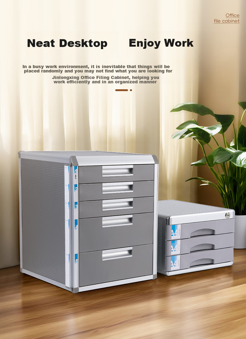 Jinlongxing Four-Tier File Cabinet, Desktop Office Storage Cabinet, Archive Cabinet, File Organizer Box, Office Supplies C99313C, Digital Full Network Low Price 4