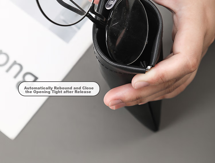Lehuolvxing Eyeglass Storage Case, Portable Sunglasses Box, Automatic Closing Small Box, Eye Case for Men, Anti-Scratch And Anti-Pressure Sunglasses Pouch 7