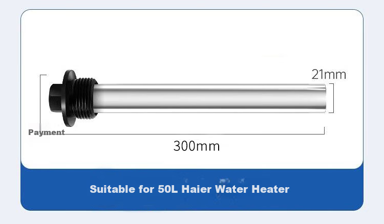 Keruier Compatible Magnesium Rod for Haier Electric Water Heater, Household Hot Water Heater Magnesium Rod 60L Universal Drainage Scale Removal Anode Rod Accessory 350mm Long Hot Water Heater Magnesium Rod 60L 3