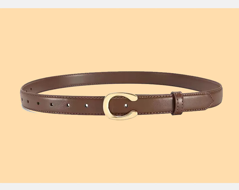 TUCANO Women's Leather Belt Denim Waist Belt Smooth Buckle Plate Buckle Pin Belt Birthday Gift for Girlfriend 4