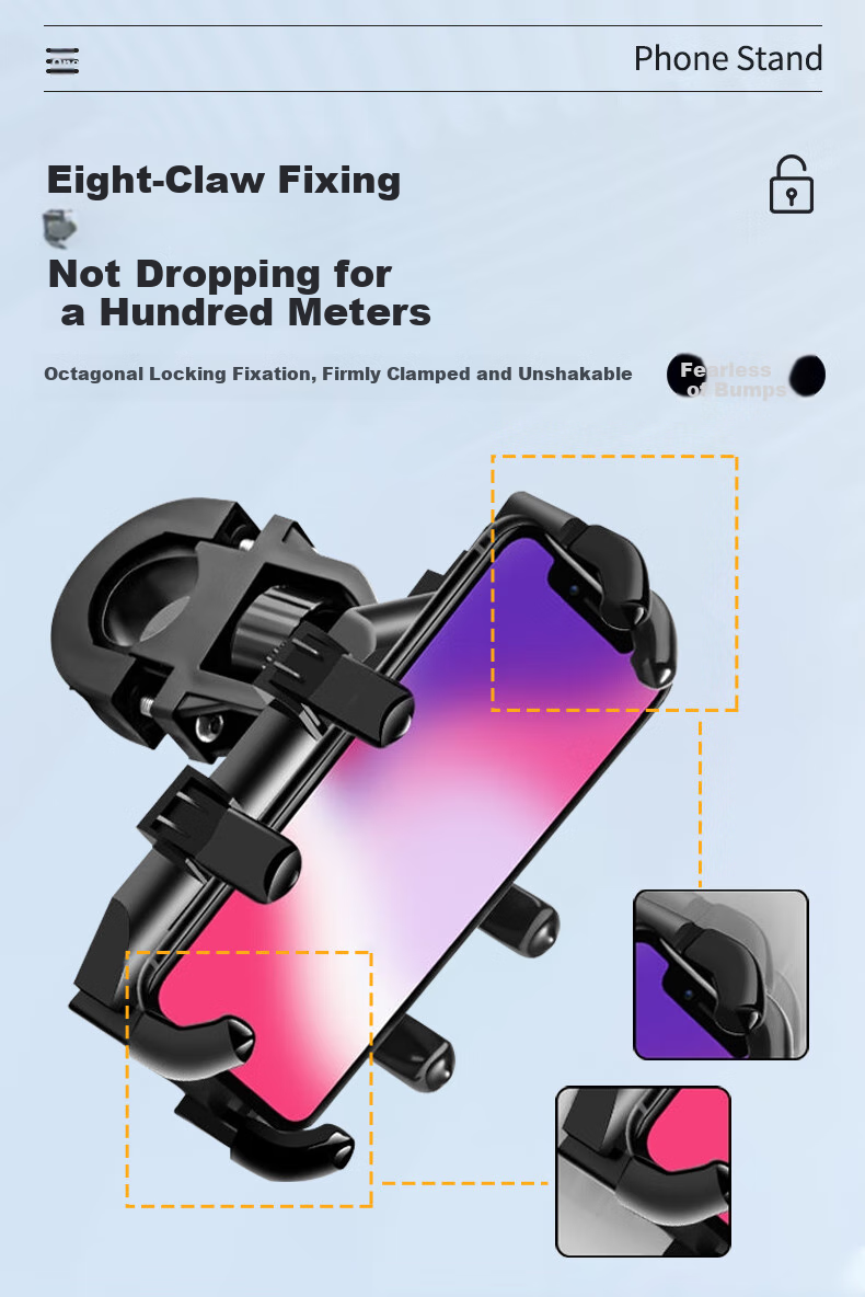 Ousen Electric Vehicle Phone Holder, Food Delivery Motorcycle Bicycle Electric Scooter Shockproof Small Helmet Waterproof Sunshade Navigation Mount 7