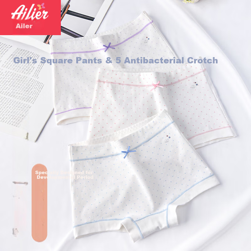 Трусы женские Ailier&ouluola, подростковые, хлопковые, модель 8299XXL, размер 2XL, 3 шт.