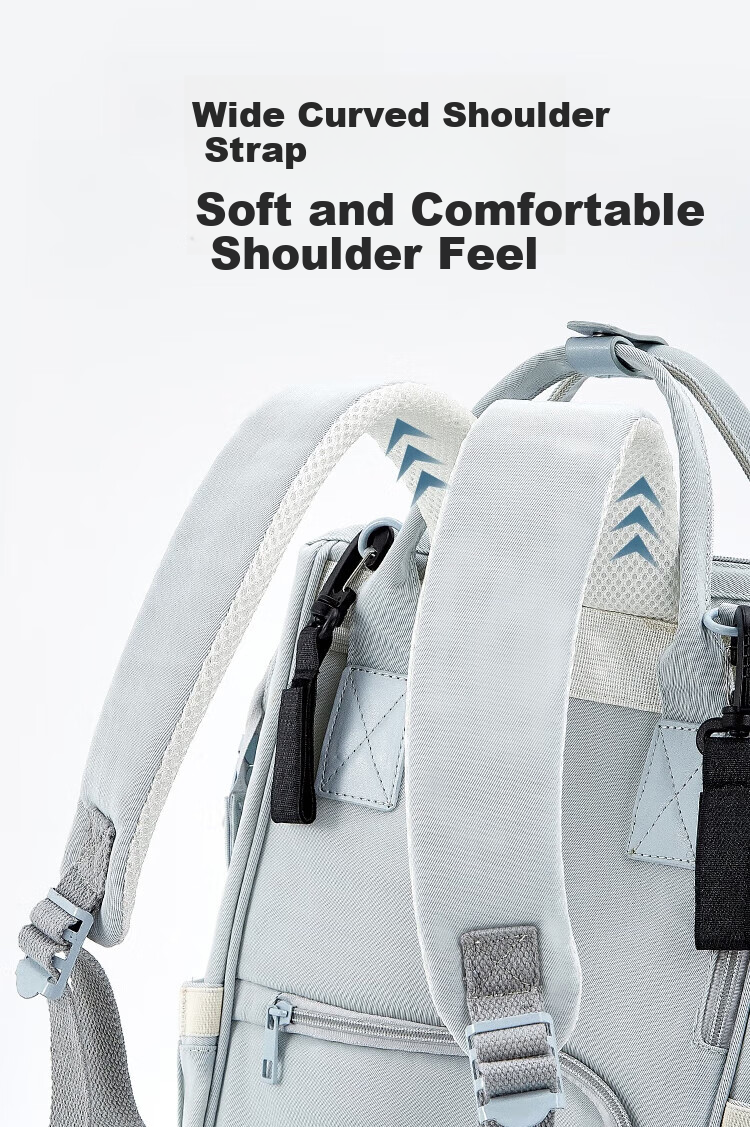 Aibaoshi Mommy Bag, Backpack, Multifunctional Breast Milk Carrier, Large Capacity, Baby Outdoor Lightweight Maternity Bag, Panpa Gray M366 11