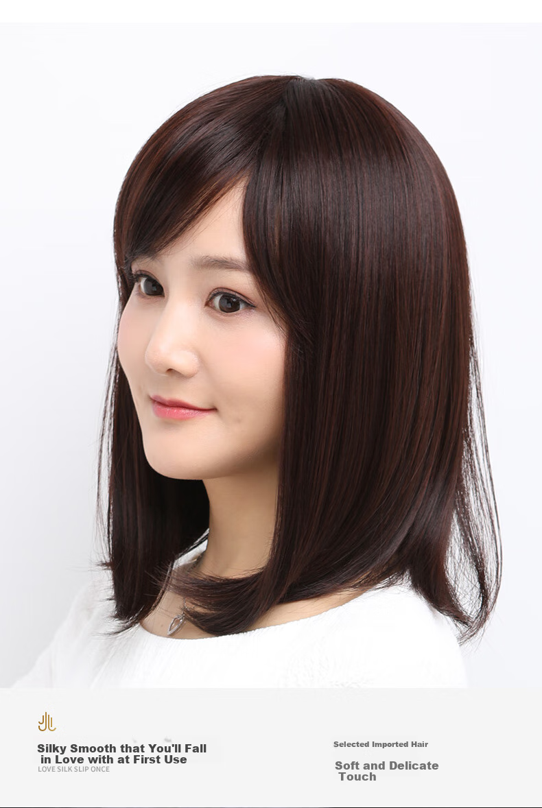 Baisitang Women's Full Head Wig, Long Straight Hair, Room Temperature Silk, One Size Fits All (Natural Black) (B719) 5