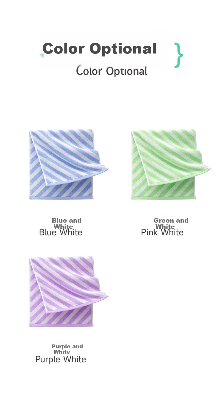 A-Life Sealed Striped Towel, Pure Cotton, 3-Pack, Xinjiang Long-Staple Cotton Class A Towels for Men, Soft Home Face Towels 7