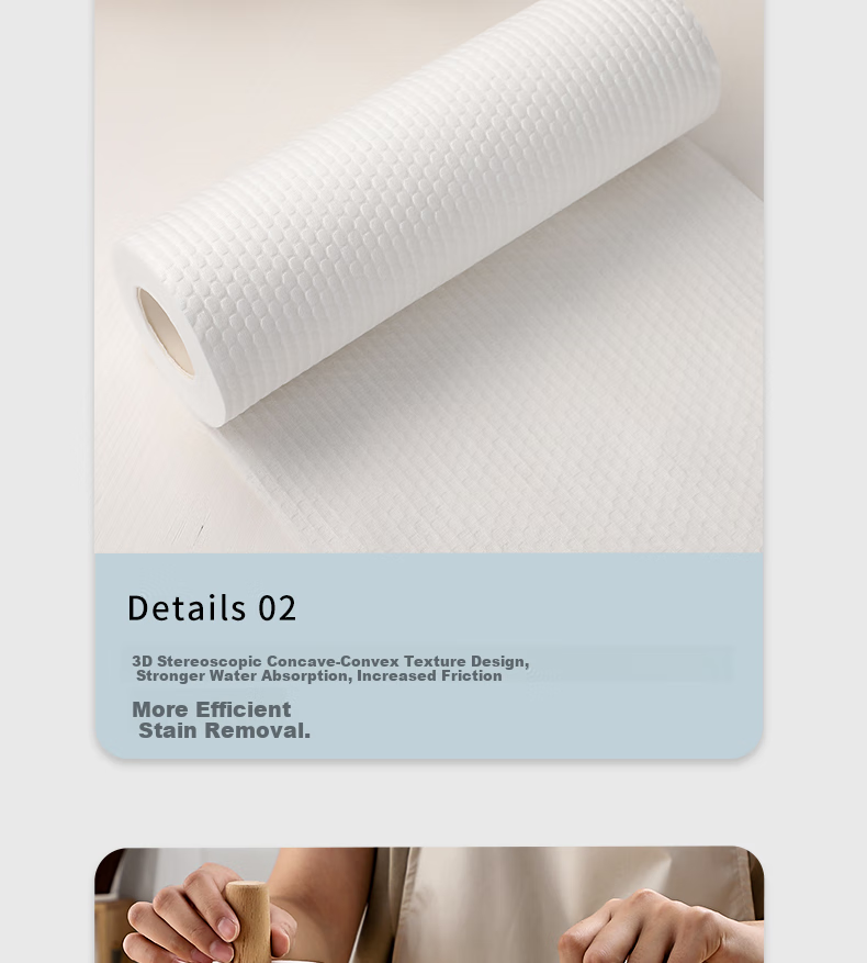 Tinghao Disposable Cleaning Cloths, 200 Sheets Per Roll, 4 Rolls, Thickened Kitchen Dishwashing Cloths, Cleaning Rags, Stain Removal, Absorbent, Wet And Dry Use 15