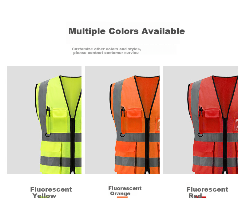 Boyou Reflective Vest, High-Visibility Multi-Pocket Construction Work Vest, Safety Emergency Rescue Warning Vest, One Size Fits All 6