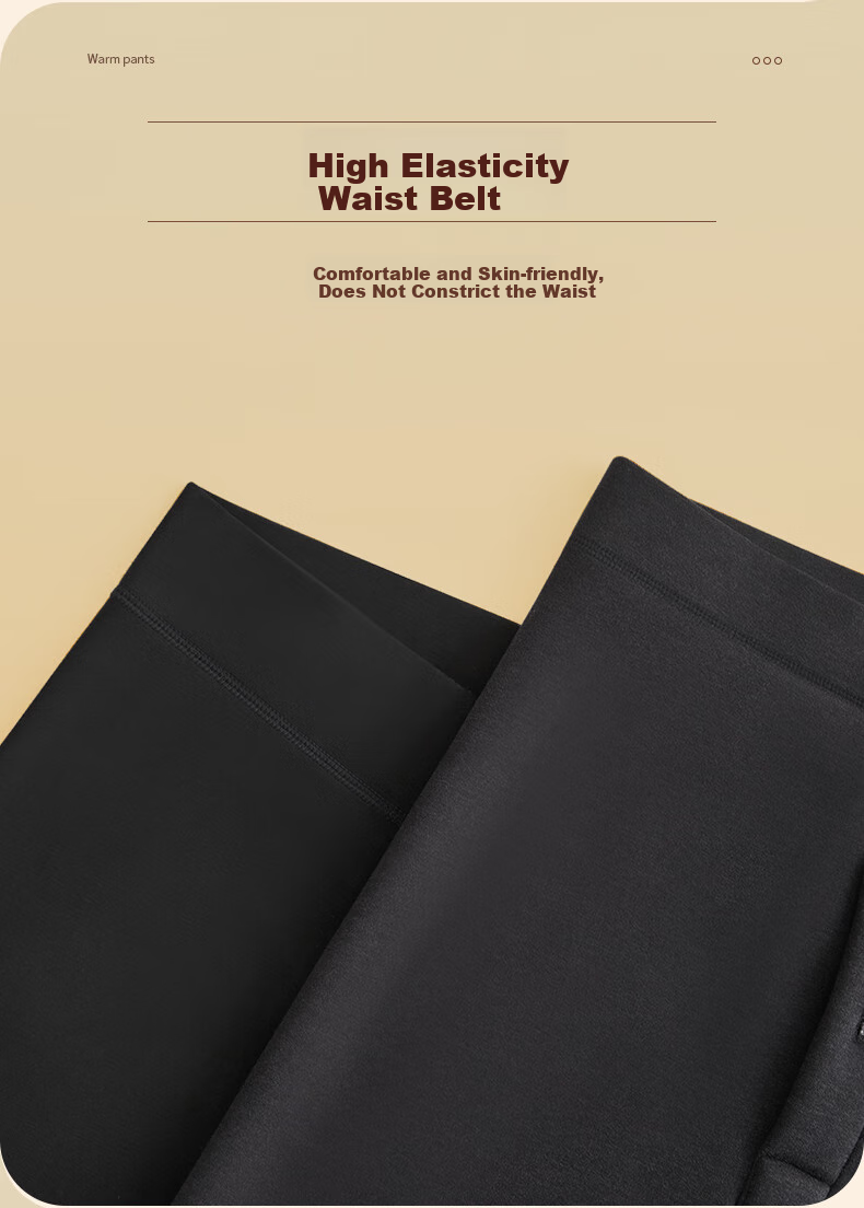 Hengyuanxiang [Winter Bestseller] Thermal Underwear for Men And Women, Wool-Lined Fleece-Lined Thickened Knee And Waist Protection Winter Cold-Resistant Base Layer Cotton Pants 16