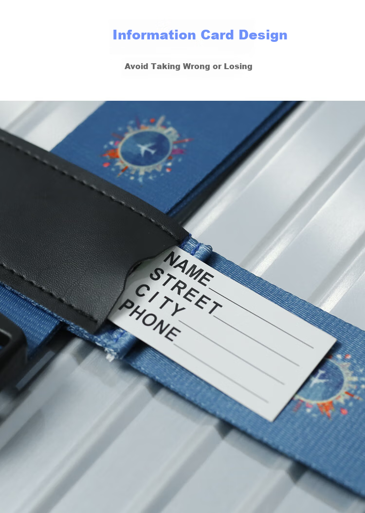 Banzheni Triple Fixed Strap Cross Packing Belt for International Shipping, Luggage Binding Strap, Travel Security Packing Belt with Luggage Tag, Red 7