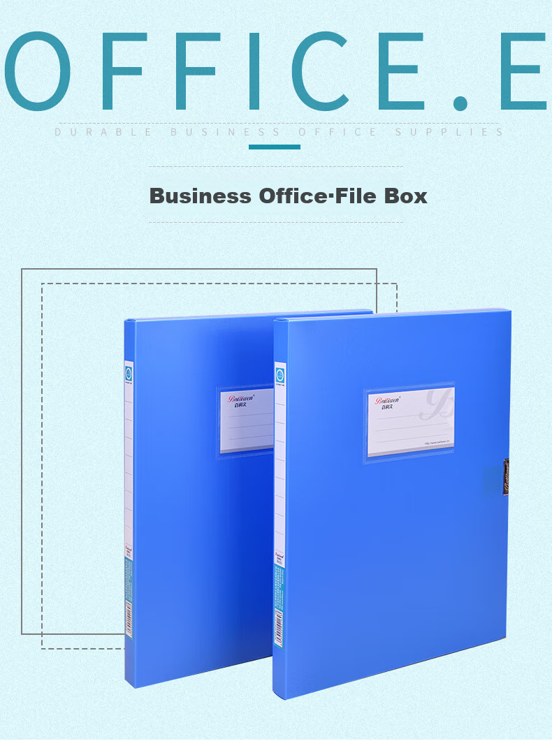Bailiwen B820 Blue File Box with 20mm Spine Width, Document Storage Box for Personnel Records, Contracts And Files Organizatio 1