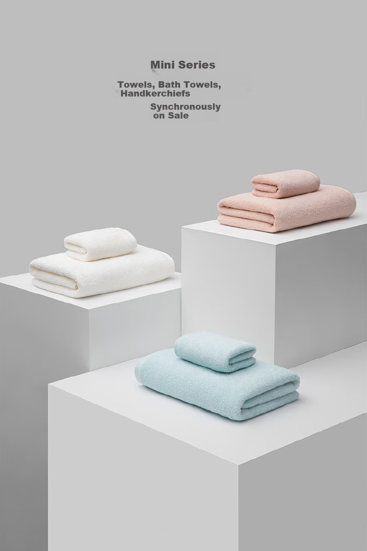 A-Life Children's Cotton Face Towels, 2-Pack, Household Absorbent Soft Comfortable Face Towels, Gray-Blue 7