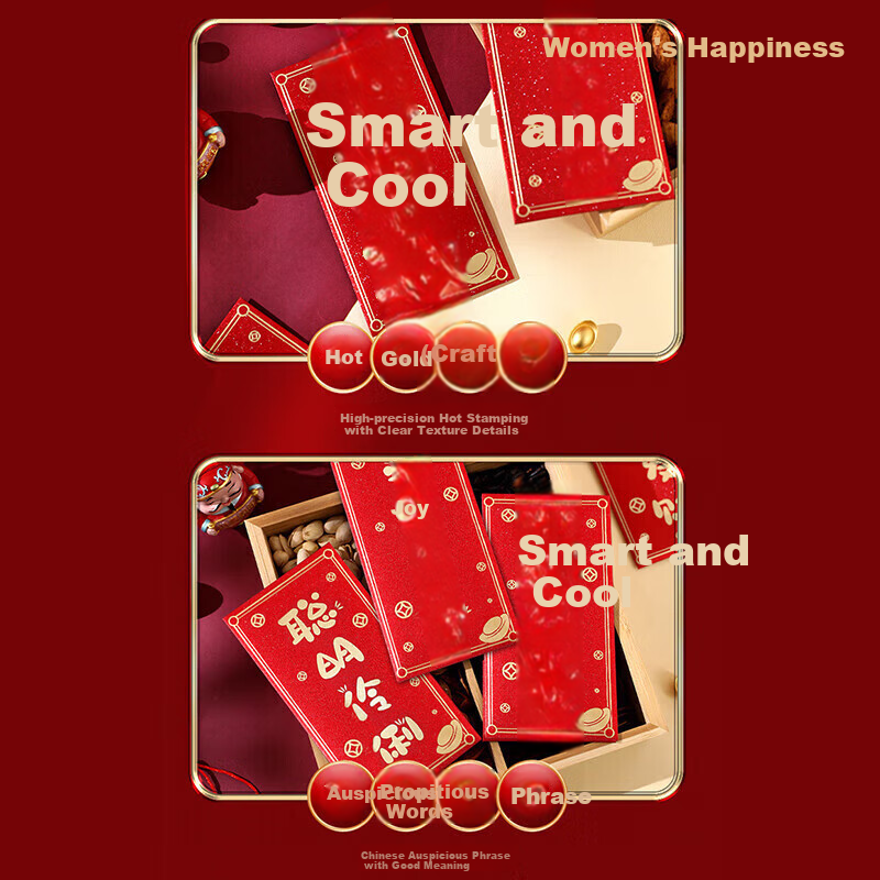 Qingwei Birthday Red Envelopes, Pack of 12, for Baby's Birth, Full Moon, First Birthday, Red Envelopes for Birthday Party, Happy Birthday