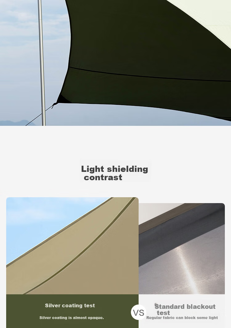 JD Original Butterfly-Shaped Silver-Coated 22-Square Outdoor Camping Hexagonal Canopy Tent, Sunshade, Picnic, Sun Protection, Rainproof Awning for 6-10 People 3