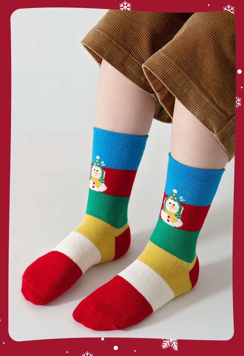 Miiow Christmas Gift Children's Socks Autumn Winter Cotton Girls Baby Kids Christmas Socks Boys Cartoon Mid-Calf Socks 8