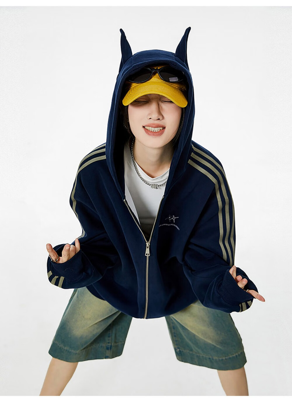 ICH MODE American Vintage Ear Hoodie Cardigan Jacket Women Spring Autumn New Loose Casual Sweatshirt Top Wine Red M 30
