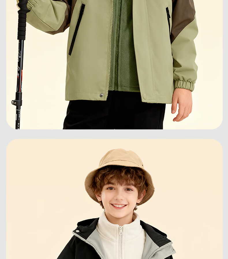 Baleno Children's Winter Jacket, 2026 Model, Thickened Three-In Outdoor Coat for Older Kids, Windproof Jacket for Boys And Girls 3