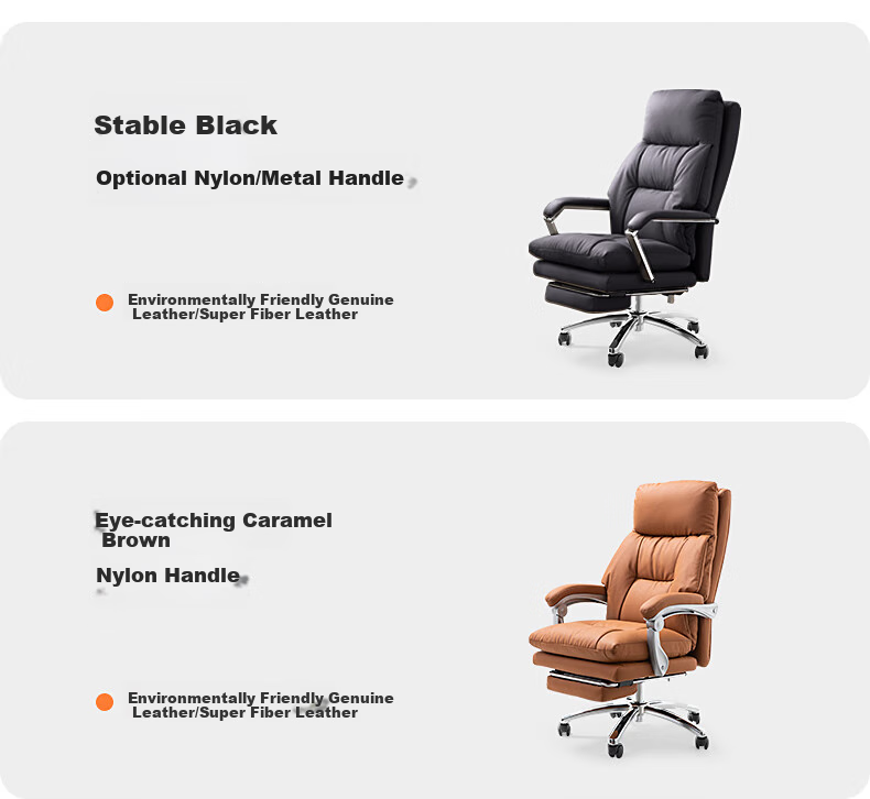 Guquan Ergonomic Office Chair, Genuine Leather Executive Chair, Reclining And Comfortable for Long Sitting, Boss Chair, Coffee Leather C570 14