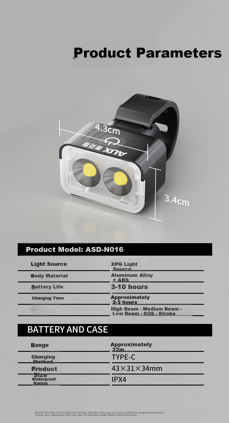 Aokesi Bicycle Front Light, High Beam, Rechargeable, Night Riding Flashlight, Mountain Road Cycling Light, Children's Bike Light, Riding Equipment 11