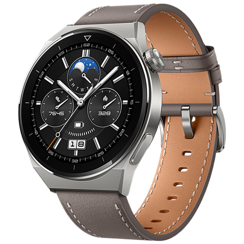 Weiqiantu Leather Watch Strap for Huawei Watch GT3/GT2 42MM, GT3 Pro 20mm Band, Unisex, Compatible with 42/43mm Dials, Gray