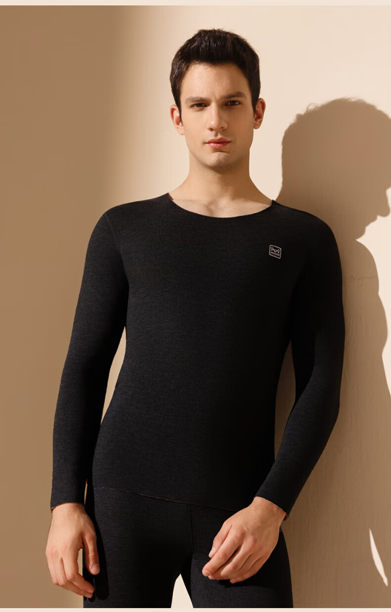 Modal [2 Sets Tencel] Men's Thermal Underwear Set Fleece Thickened Seamless Heat Retaining Autumn Winter Long Johns 8