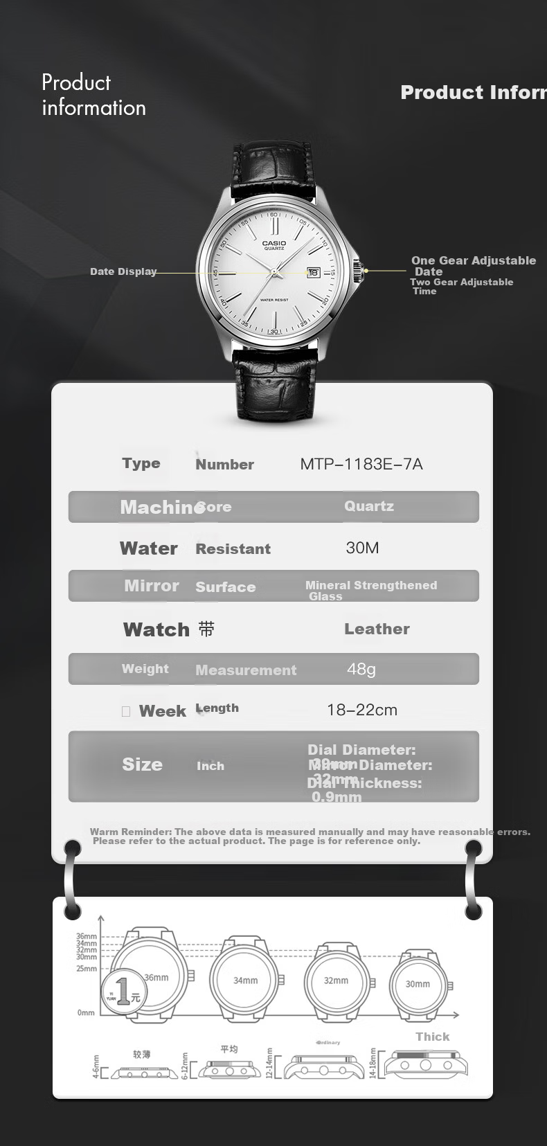 CASIO Men's Quartz Analog Stainless Steel Watch MTP-1183E-7B Valentine's Day Gift 1