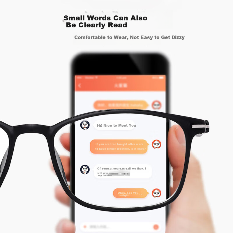 Siwangongli Reading Glasses TR Ultra-Light Pressure-Free Anti-Blue Light High-Definition Glasses for Middle-Aged And Elderly with Presbyopia, 100 Degrees, Back to School