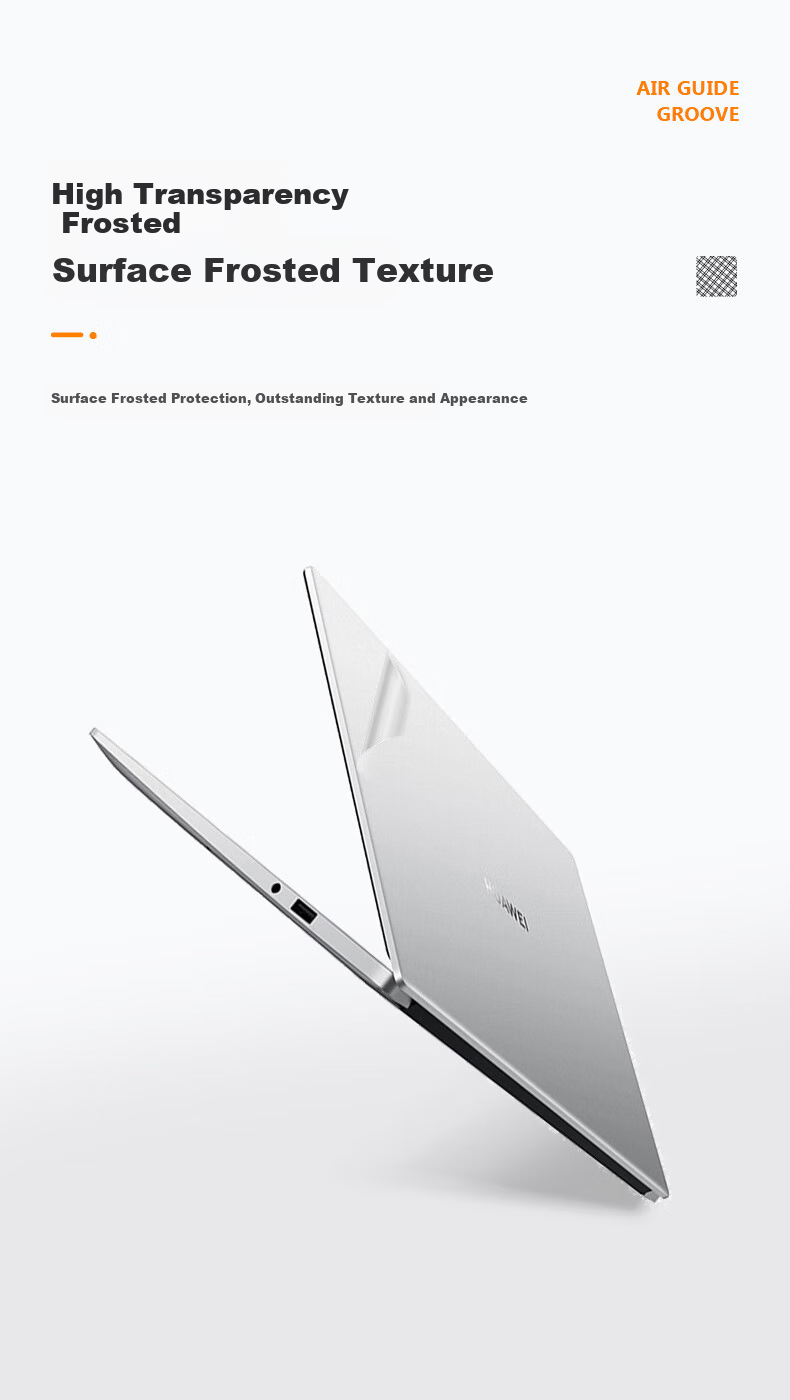 Jiasu Huawei MateBook D14/D14SE Case Film, for 2025/24/23 Linux Version, Protective Sticker, Frosted Transparent, Easy to Apply, Scratch-Resistant And Wear-Resistant 4