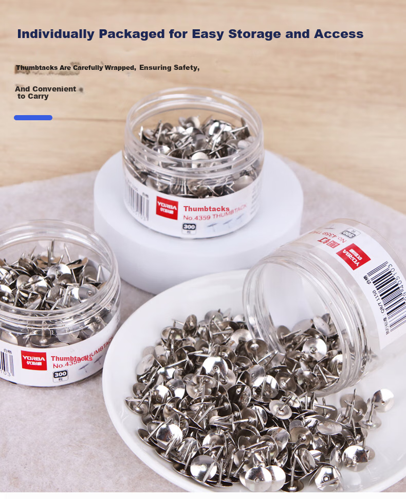 Youbili Pushpins, Cork Board Tacks, Drawing Pins, 200 Pieces/tube, 8*23mm, 1 Tube, 4355 Colorful 5