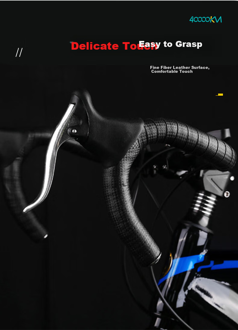 Siwangongli Road Bike Handlebar Tape with Straps, Anti-Slip Carbon Fiber Pattern Handlebar Tape, Wear-Resistant Anti-Slip Cycling Equipment 6