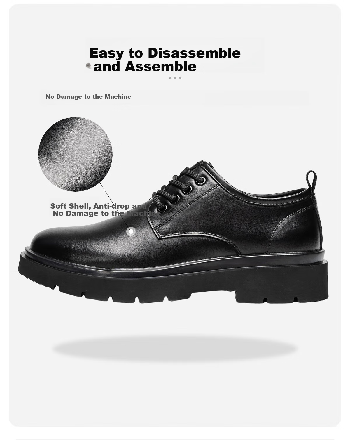 Huili Leather Shoes for Men, Business British Style Derby Shoes, Formal Black Casual Shoes, Lace-Up Soft-Soled Groom Versatile Men's Shoes 7