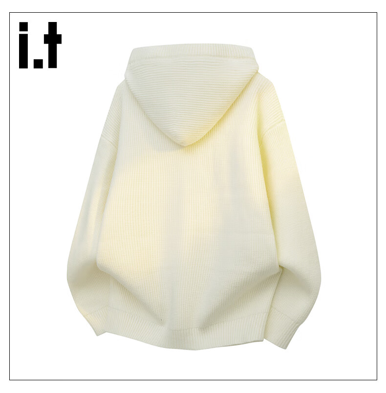 :CHOCOOLATE IT American Style Hooded Sweater Men Spring Autumn New Loose Trendy Warm Knitted Jacket Fine Spun Gray XL 9