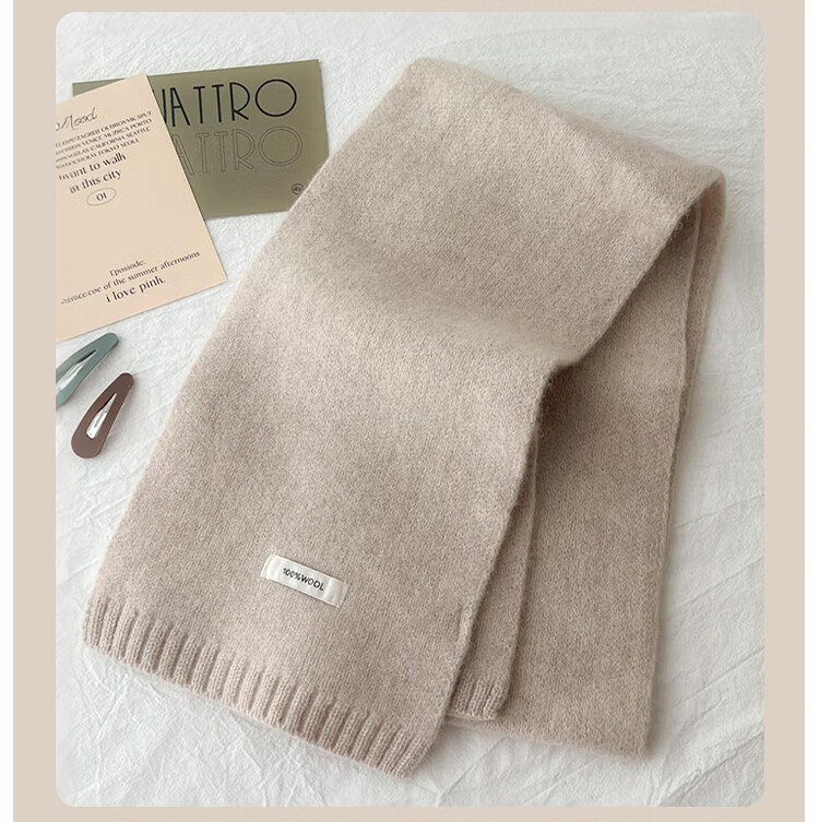 FitonTon Women's Winter Scarf 100% Wool Thick Warm Shawl Neck Warmer Gift Box for Girlfriend Birthday New Year 1