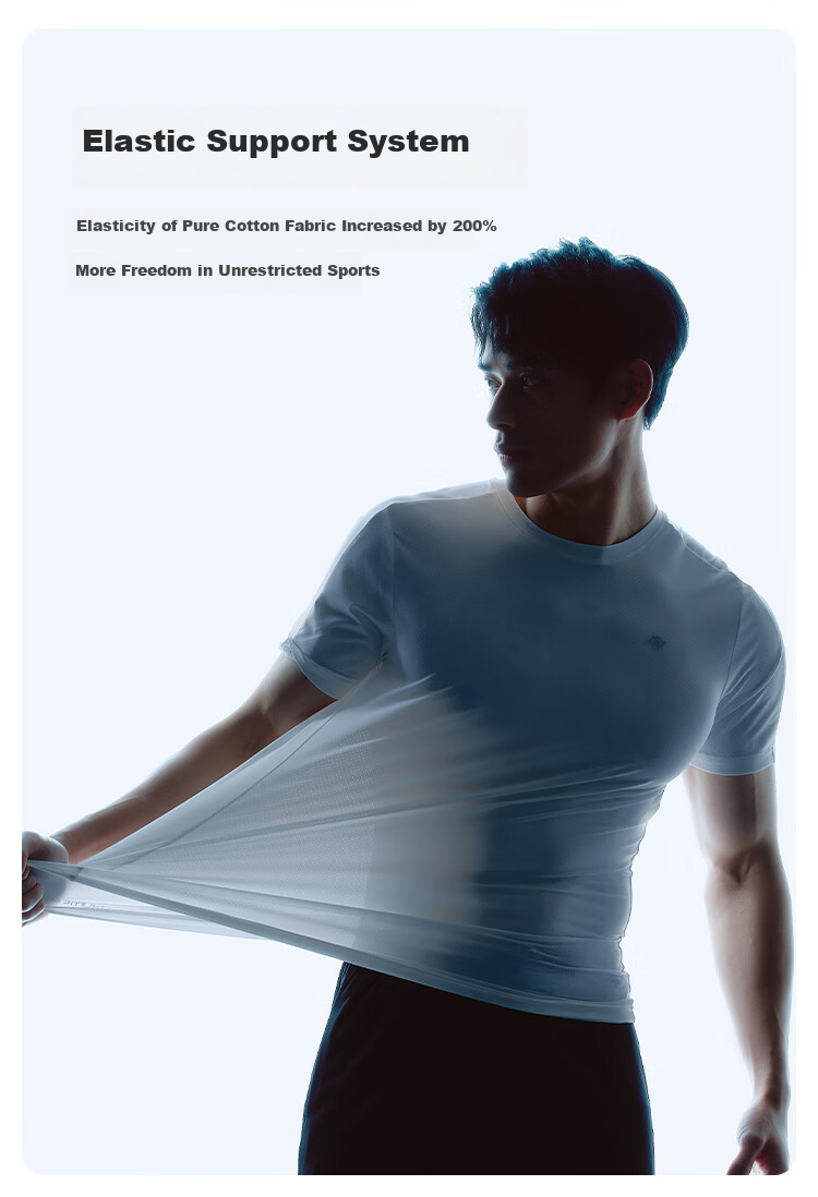 JD Original [Ultra-Fast Drying] Men's Sports Short-Sleeve T-Shirt for Running, Fitness, Outdoor Summer Wear, White, 2XL 9