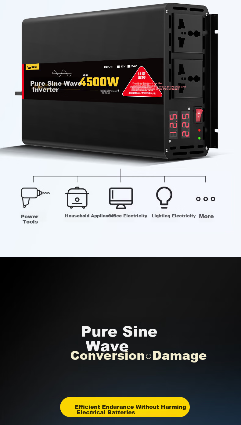 XIANNIAO Inverter, High Power 2200W, for Tricycles And Street Vendors, 12V to 220V Pure Sine Wave Power Supply, Outlet Converter 14