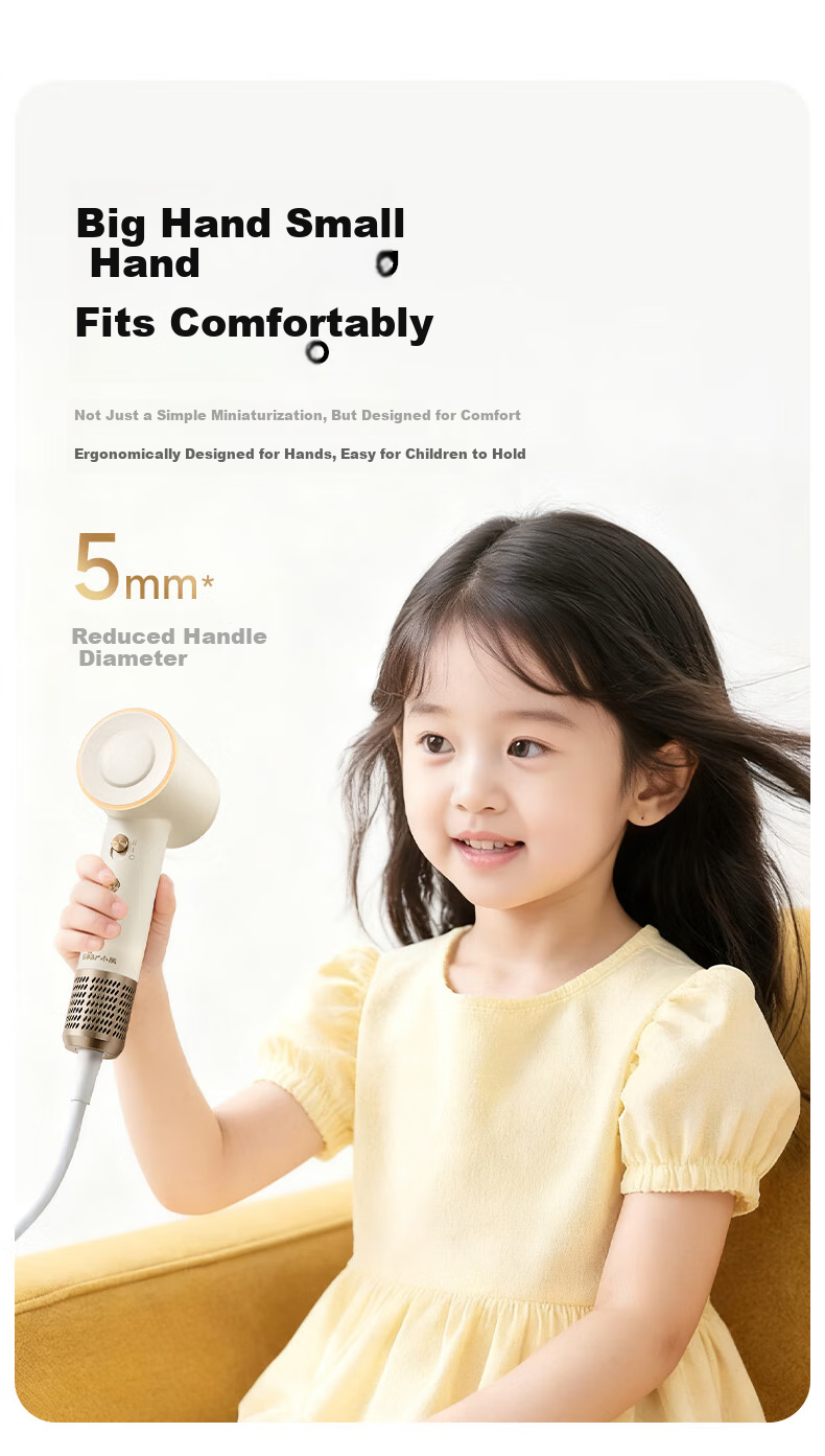Bear High-Speed Hair Dryer, Plasma Negative Ion Hair Protection Electric Blower, Home Use Quick-Drying Hair Dryer, Portable Mini Small Size, Gift for Girls, Children, Students, Back-To Season And Mid-Autumn Festival 10