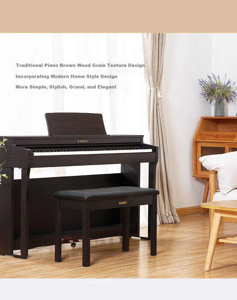 Kawai Digital Piano CN201, Upright Home Use, 88 Weighted Keys, for Adults, Children And Students, Professional Grading Exams 10