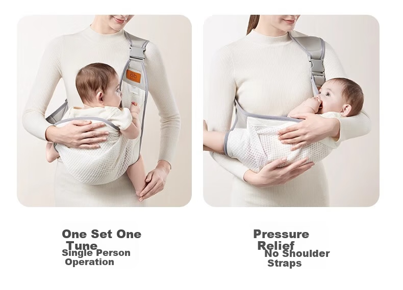 AIBEDILA Baby Carrier, Newborn Front-Carrier, Infant Outdoor Horizontal Carry Waist Stool, Baby Wrap, Child-Carrying Essential 4