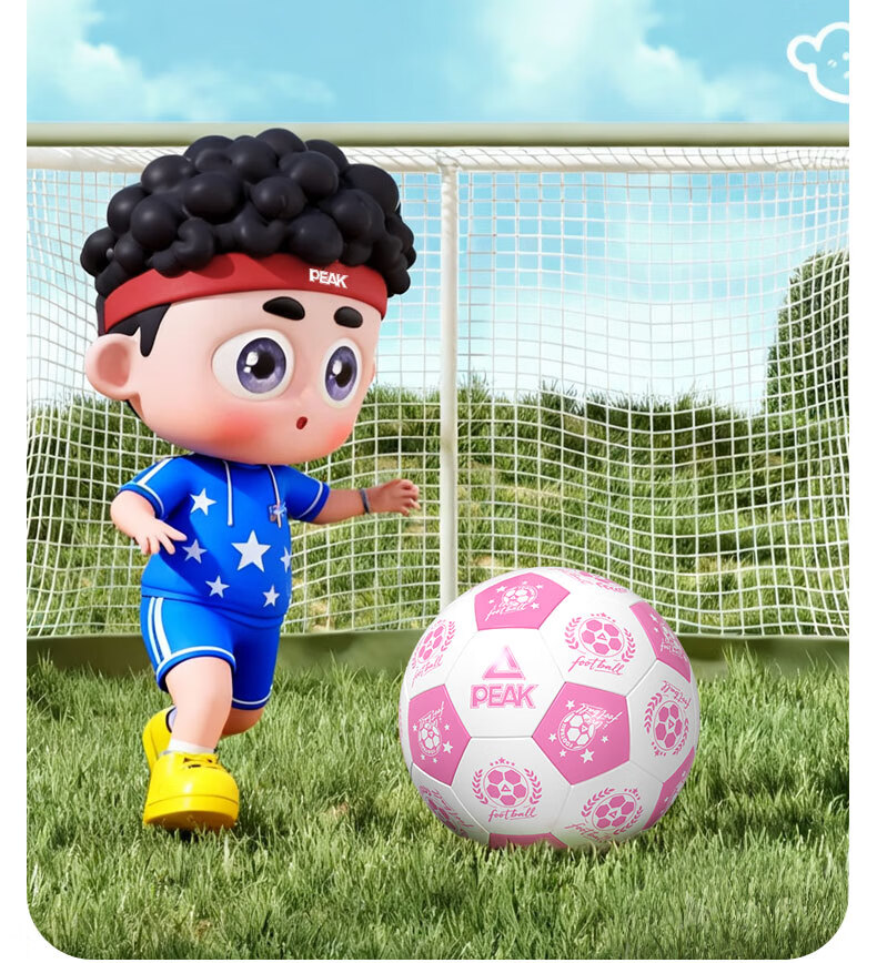 Peak Kids Soccer Ball Size 5 for Elementary School Students Kindergarten Match Training Peach Purple 3