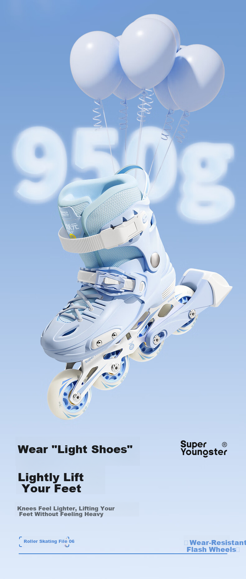 Xiaozhuangyuan S5 Flat Roller Skates for Children, Professional Inline Skates with Full Lighting, Suitable for Primary And Secondary School Students, Birthday Gift, Pink, Size M 8
