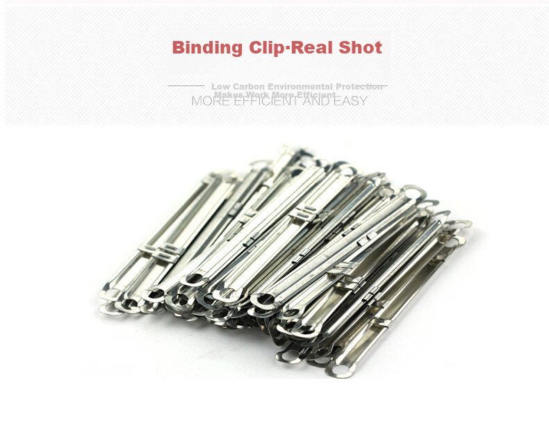 Jindeli, 50 Sets/box, 80mm Durable Metal Ring Binding Clips, Two-Hole Puncher, Simple File Binding Strips, Pressure Strips, 2-Hole Closed Loose-Leaf Fasteners, OS1078 3