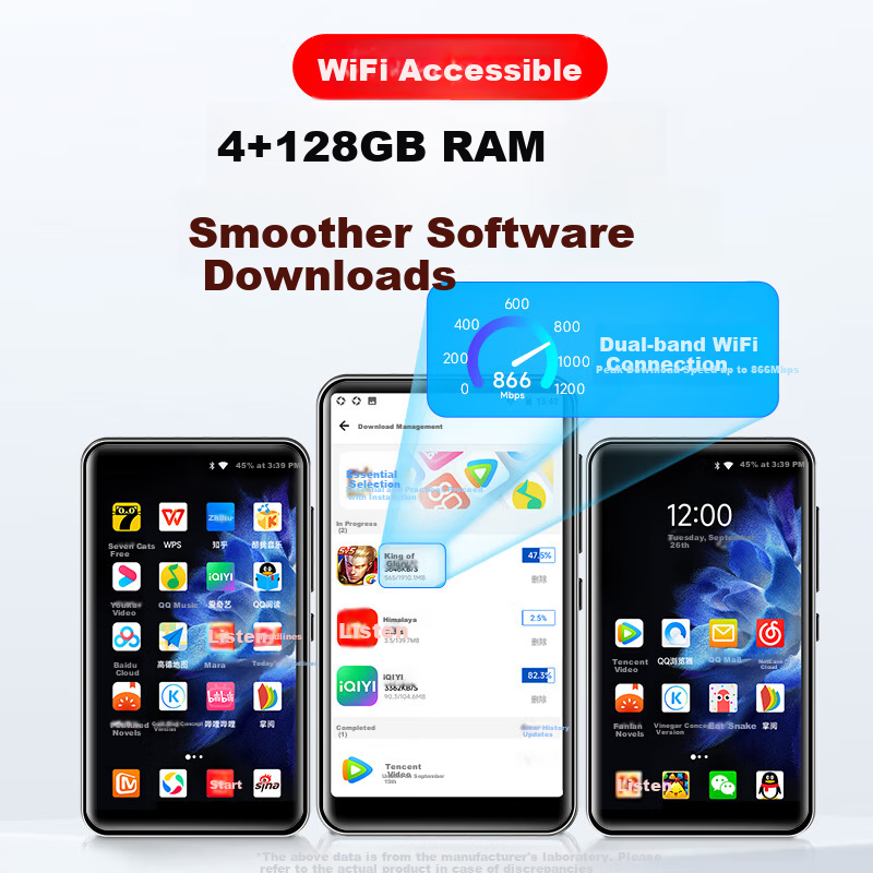 MP3/MP4 плеер FAMUE BF61, 4+128 ГБ, Android 14, Wi-Fi, Bluetooth