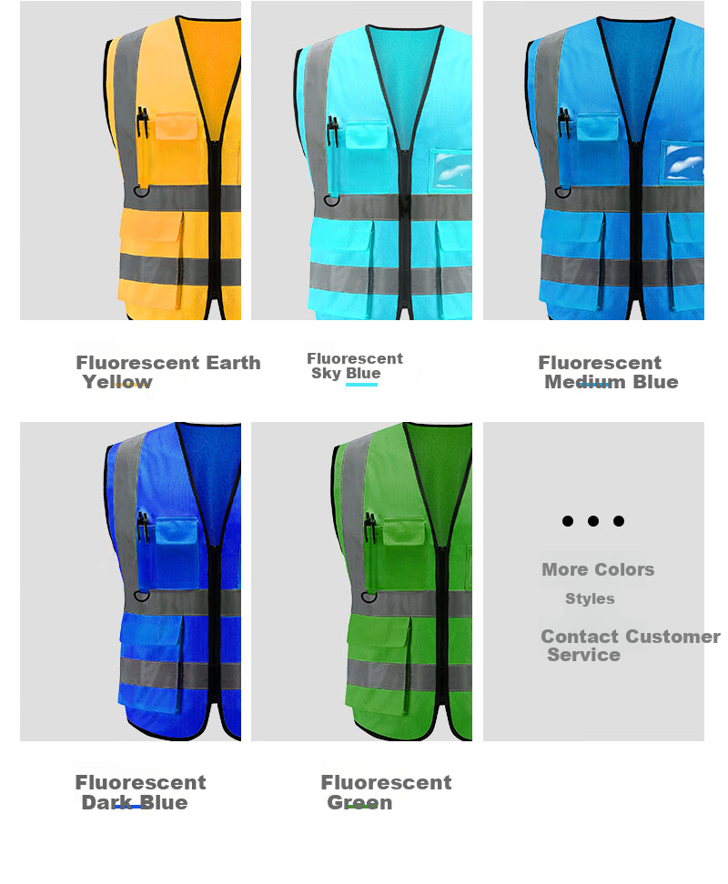 Boyou Reflective Vest, High-Visibility Multi-Pocket Construction Work Vest, Safety Emergency Rescue Warning Vest, One Size Fits All 7
