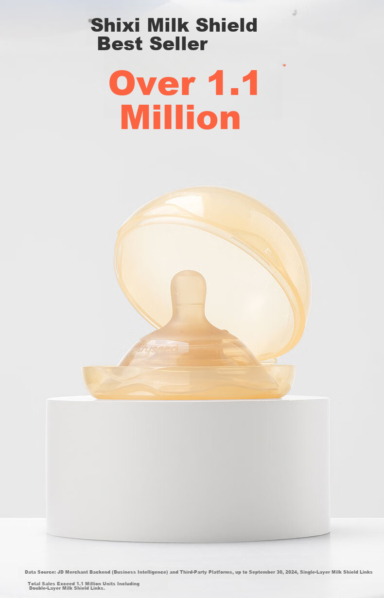 Shixi Breast Shield for Newborns 0-3 Months, Double-Layer Milk Shield, Anti-Bite Protection Cover, Single Piece, Extra Soft 3