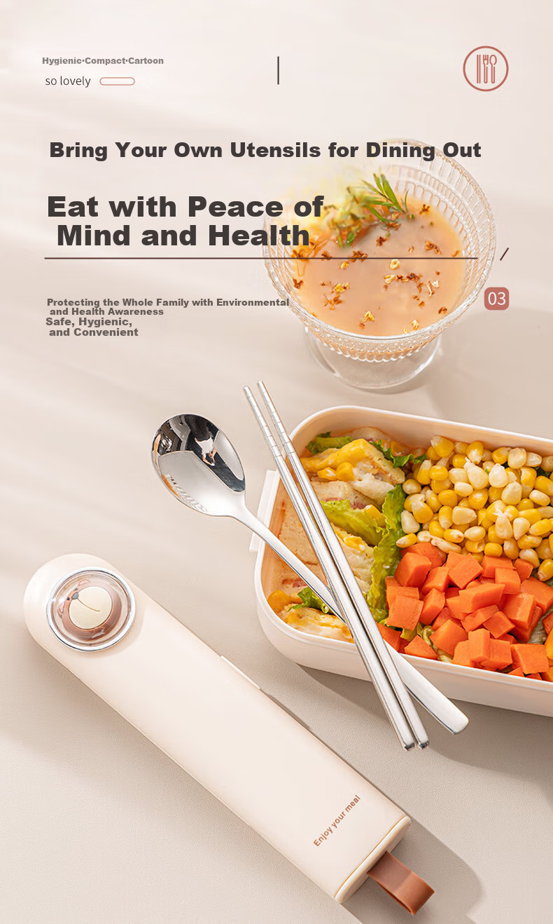 Guangyi Chopsticks, Tableware Student 304 Stainless Steel Chopsticks And Spoon Set, Office Worker Portable Cutlery GY7313 5