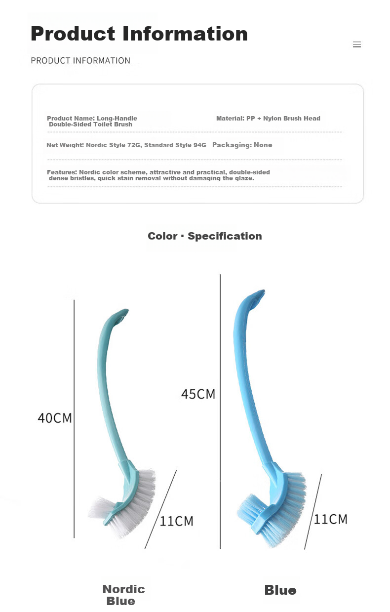 Yagao Toilet Brush, Household No-Corner Bathroom Cleaning Wall-Mounted No-Drilling Toilet Cleaning Brush Tool 3