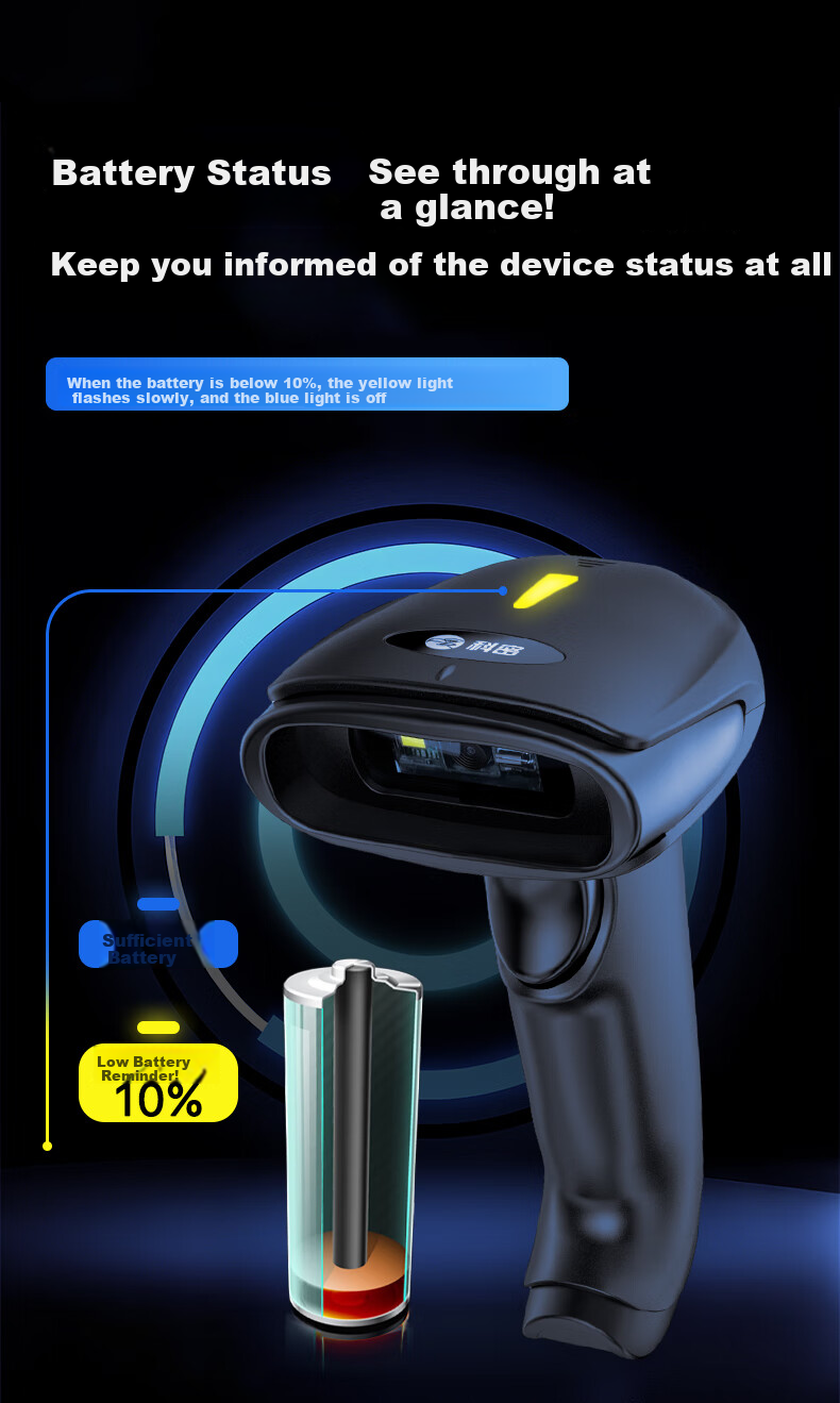 Comet Wireless Barcode Scanner Gun for Pharmaceutical Traceability, Supermarket POS Payment, Medical Insurance UDI Code, Warehouse Logistics Inventory, QR Code and Barcode Reader Compatible with Samsu 6