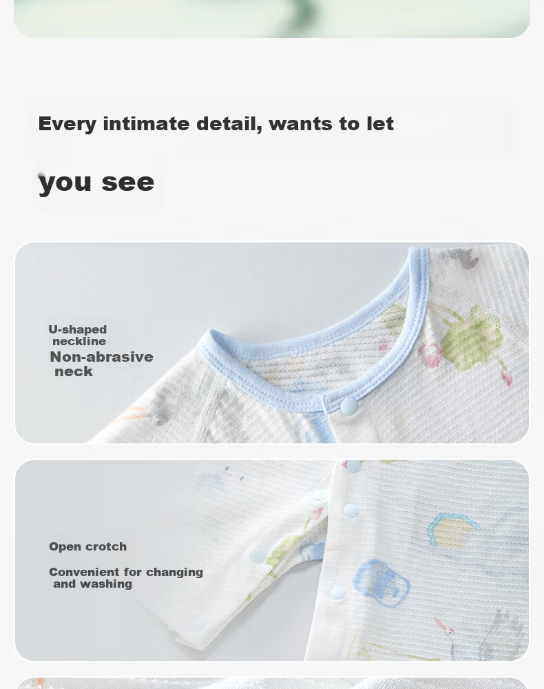 Shiyuejiejing Baby Romper, Summer Thin Short-Sleeve Pure Cotton Onesie Bodysuit Newborn Clothes Class A 8