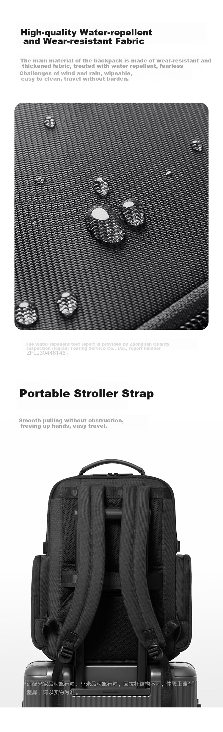 Mijia Xiaomi Laptop Bag, Men's Backpack, Business Large Capacity Backpack, Notebook Commuter Bag for Women, Schoolbag, Blue 4